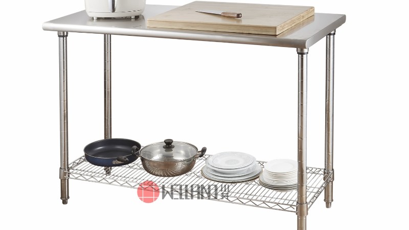 新款38mm圓管兩層商用不銹鋼工作臺(tái)簡介